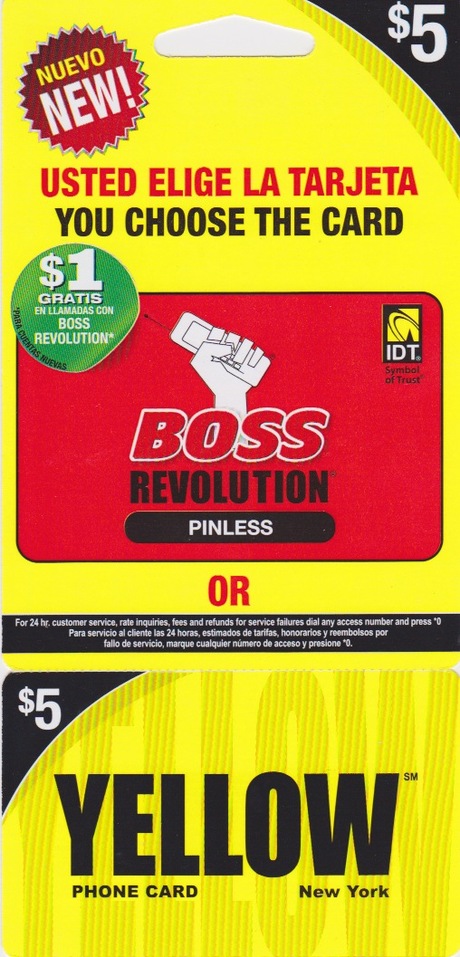 Yellow - Boss Revolution - PhoneCardNY.com