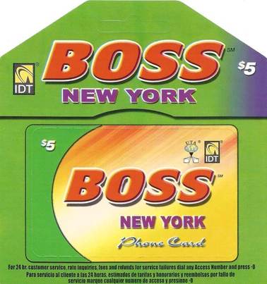 Boss New York American calling card $5